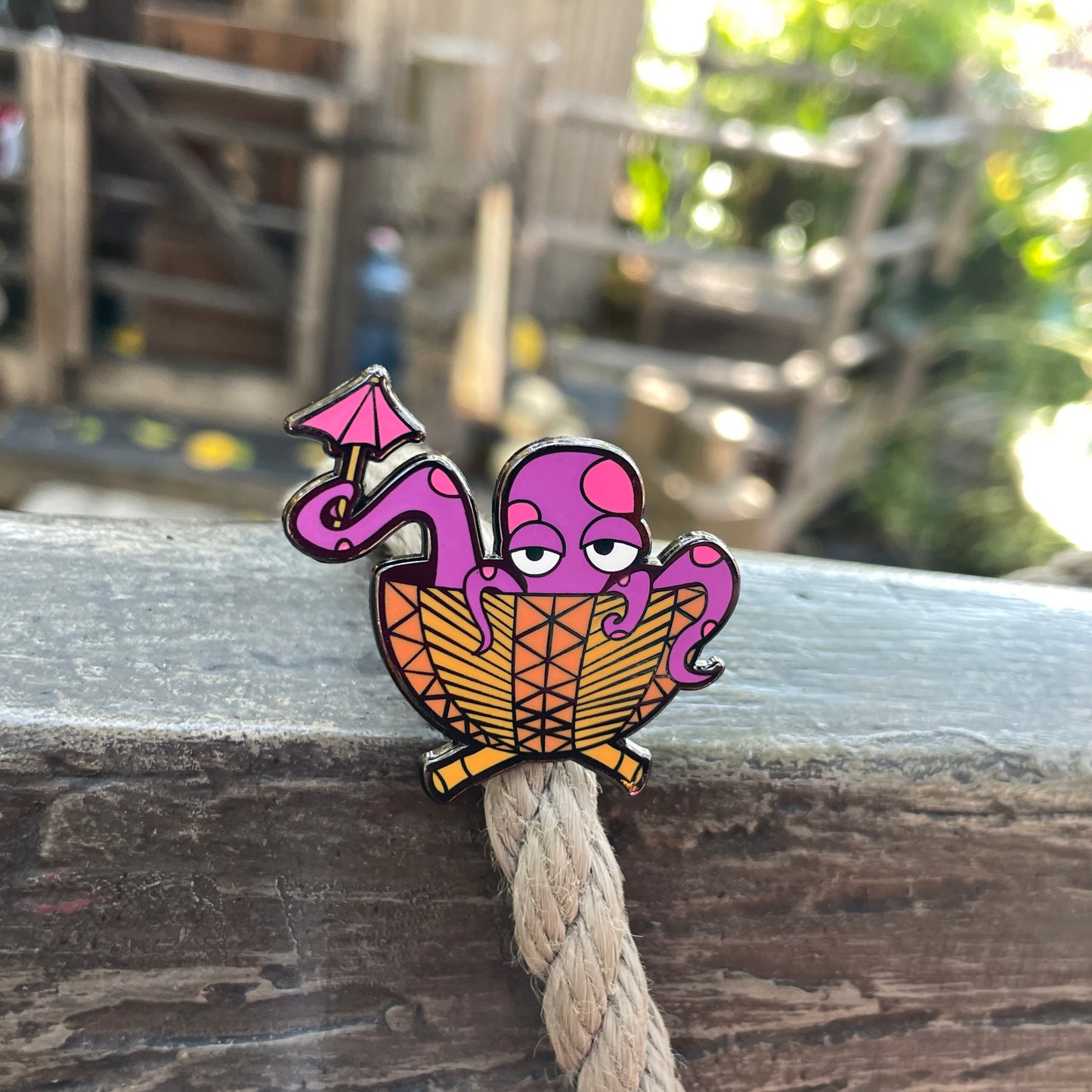 Purple Tipsy Tiki Octopus Pin