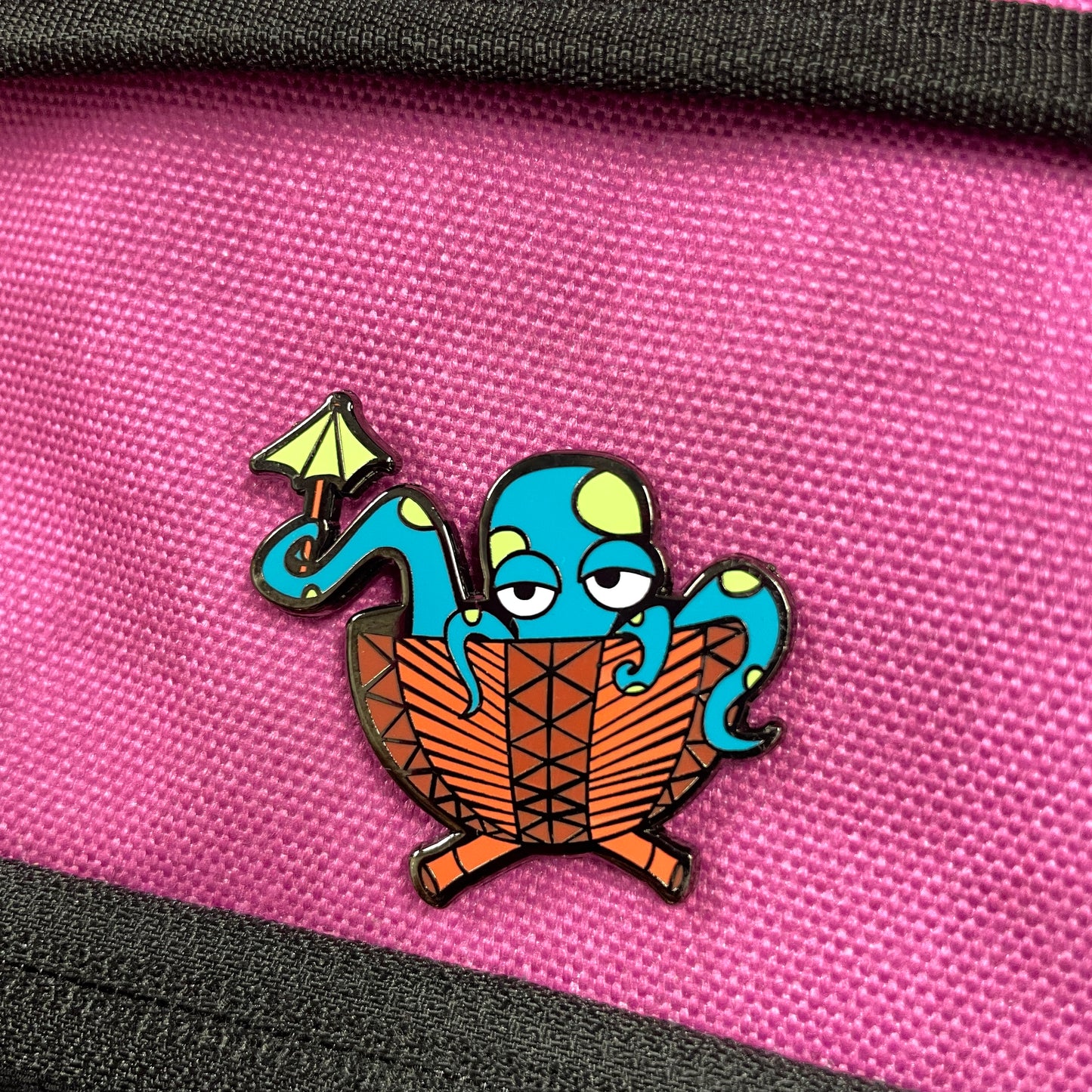 Blue Tipsy Tiki Octopus Pin
