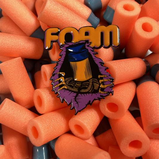 Foam Brigade DartRipper Dimensional Metal Pin (Classic Orange)