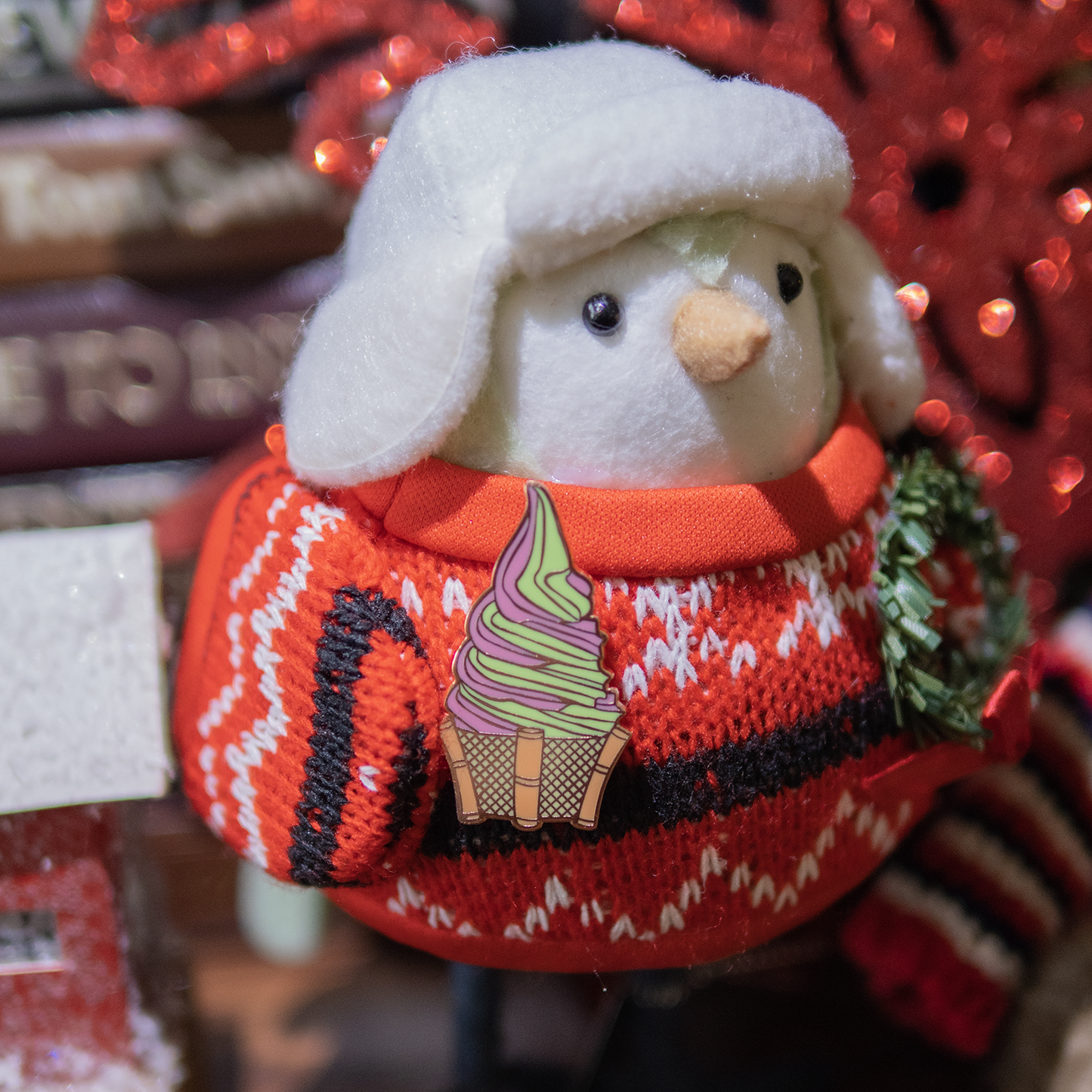Cherry Lime "Holiday Swirl" Tiki Whip Pin