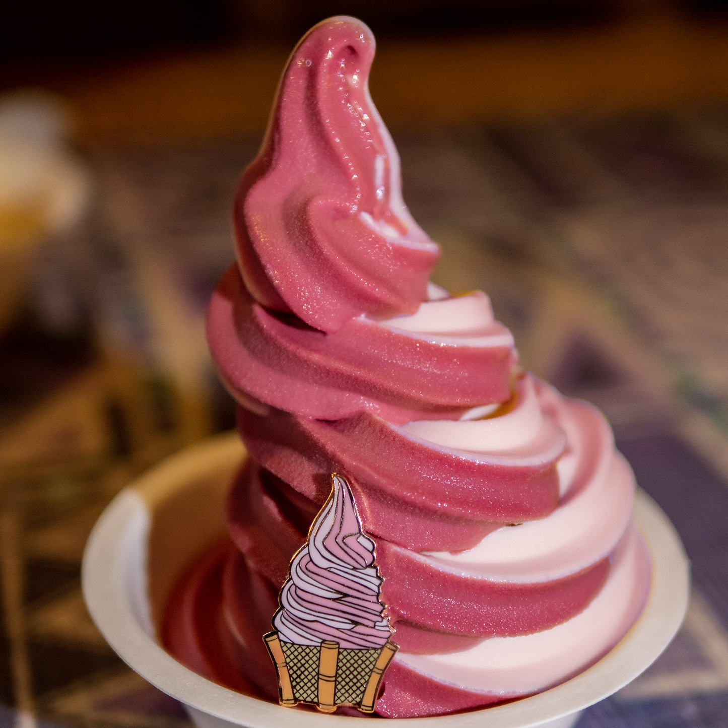 Cherry Strawberry "Valentine Swirl" Tiki Whip Pin