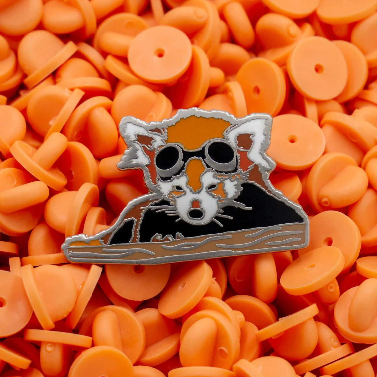 Red Panda in Goggles Hard Enamel Pin